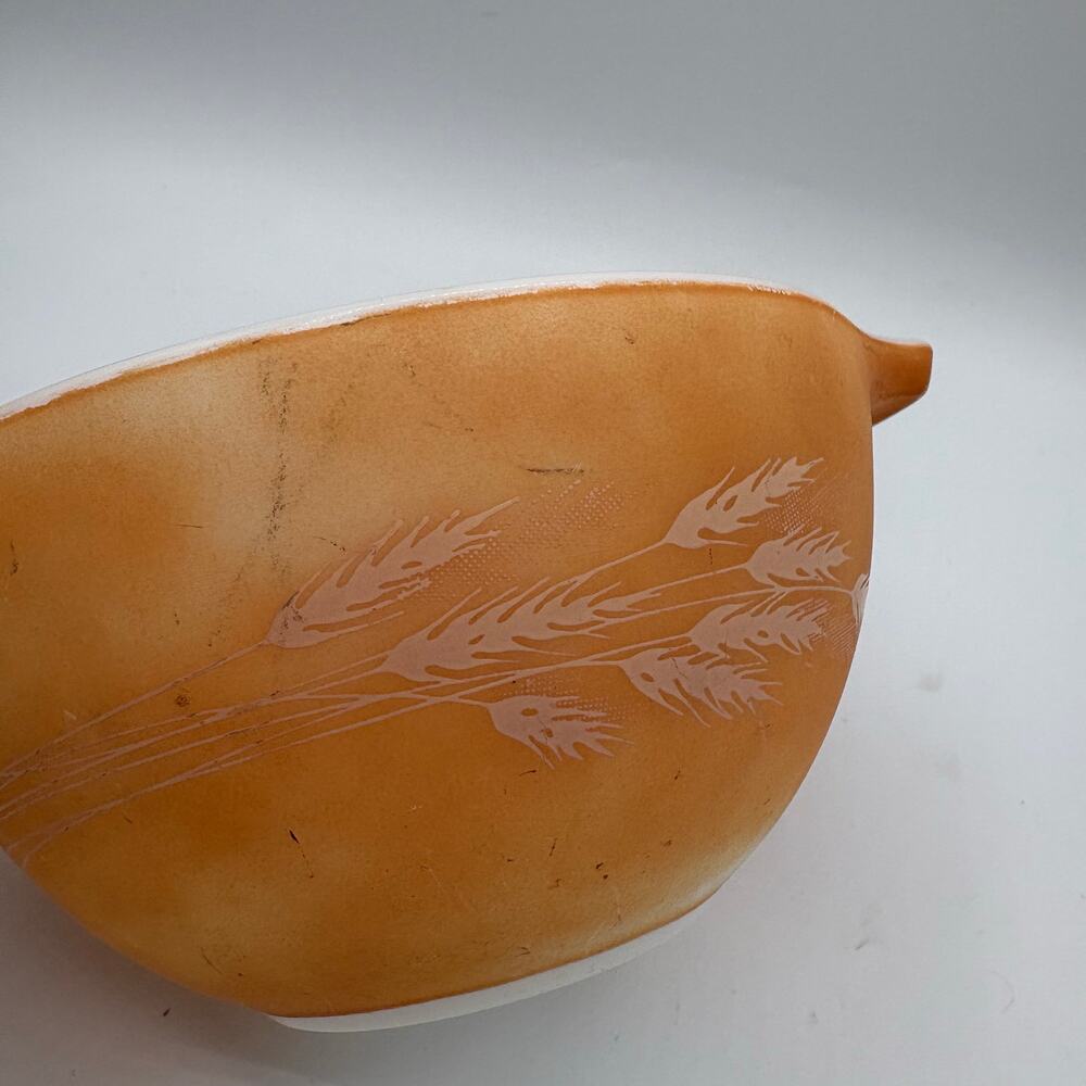 Vintage Pyrex Autumn Harvest Wheat Cinderella Mixing Bowls – Set of 3 - Picture 2 of 8